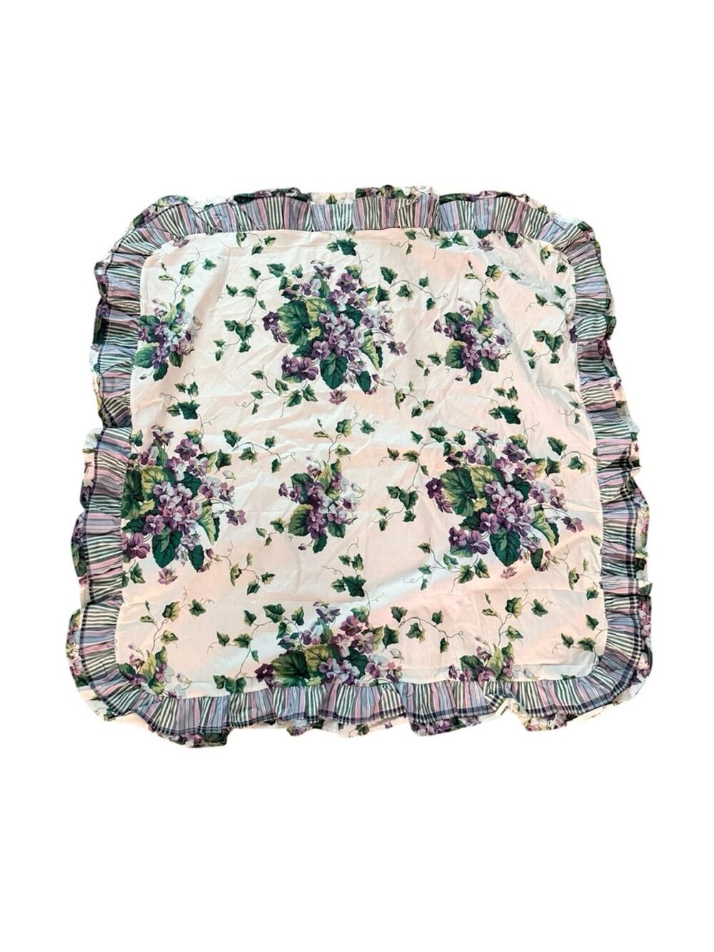 Waverly Garden Room Square Floral Ruffle Tablecloth Linen 36" x 36"